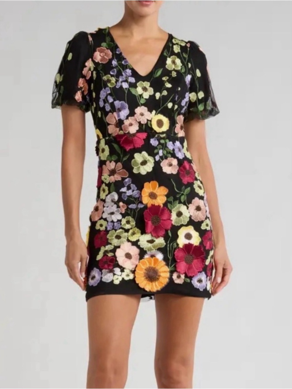 Adelyn Rae Floral Embroidered Sheath Dress